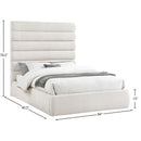 Meridian Adam Cream Linen Textured Fabric Queen Bed IMAGE 9