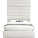 Meridian Adam Cream Linen Textured Fabric Queen Bed IMAGE 3