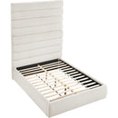 Meridian Adam Cream Linen Textured Fabric Queen Bed IMAGE 7