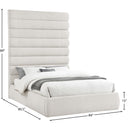 Meridian Adam Cream Linen Textured Fabric Queen Bed IMAGE 9