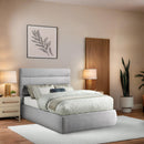 Meridian Adam Grey Linen Textured Fabric Full Bed IMAGE 2