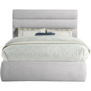 Meridian Adam Grey Linen Textured Fabric Full Bed IMAGE 3