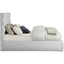 Meridian Adam Grey Linen Textured Fabric Full Bed IMAGE 4