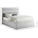 Meridian Adam Grey Linen Textured Fabric Full Bed IMAGE 9