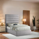 Meridian Adam Grey Linen Textured Fabric Full Bed IMAGE 2