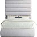 Meridian Adam Grey Linen Textured Fabric Full Bed IMAGE 3