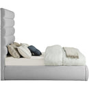 Meridian Adam Grey Linen Textured Fabric Full Bed IMAGE 4