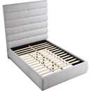 Meridian Adam Grey Linen Textured Fabric Full Bed IMAGE 7