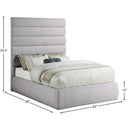 Meridian Adam Grey Linen Textured Fabric Full Bed IMAGE 9