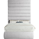 Meridian Adam Grey Linen Textured Fabric Full Bed IMAGE 3