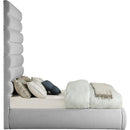 Meridian Adam Grey Linen Textured Fabric Full Bed IMAGE 4