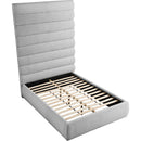 Meridian Adam Grey Linen Textured Fabric Full Bed IMAGE 7