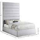 Meridian Adam Grey Linen Textured Fabric Full Bed IMAGE 9