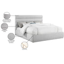 Meridian Adam Grey Linen Textured Fabric King Bed IMAGE 10