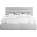 Meridian Adam Grey Linen Textured Fabric King Bed IMAGE 3