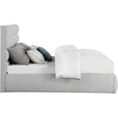 Meridian Adam Grey Linen Textured Fabric King Bed IMAGE 4