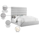 Meridian Adam Grey Linen Textured Fabric King Bed IMAGE 10