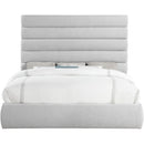 Meridian Adam Grey Linen Textured Fabric King Bed IMAGE 3