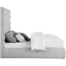 Meridian Adam Grey Linen Textured Fabric King Bed IMAGE 4