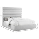 Meridian Adam Grey Linen Textured Fabric King Bed IMAGE 9