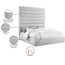 Meridian Adam Grey Linen Textured Fabric King Bed IMAGE 10