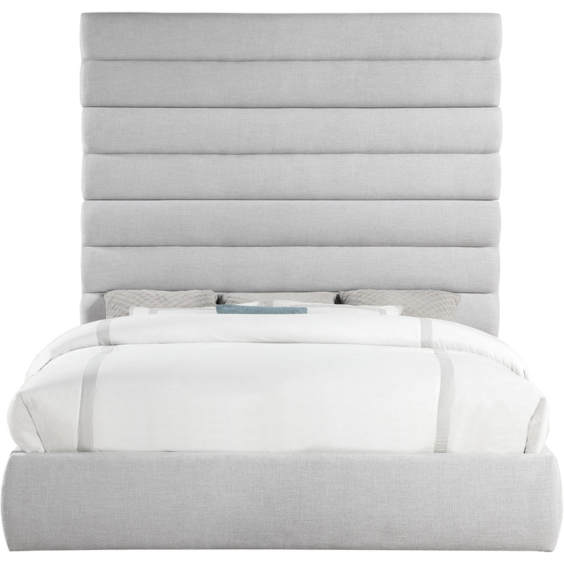 Meridian Adam Grey Linen Textured Fabric King Bed IMAGE 3