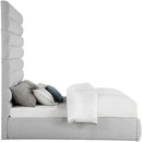 Meridian Adam Grey Linen Textured Fabric King Bed IMAGE 4