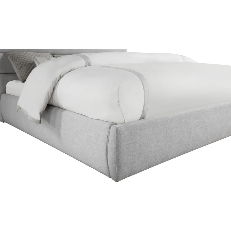Meridian Adam Grey Linen Textured Fabric King Bed IMAGE 6