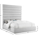 Meridian Adam Grey Linen Textured Fabric King Bed IMAGE 9