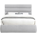 Meridian Adam Grey Linen Textured Fabric Queen Bed IMAGE 3