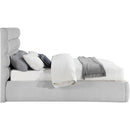 Meridian Adam Grey Linen Textured Fabric Queen Bed IMAGE 4