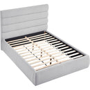 Meridian Adam Grey Linen Textured Fabric Queen Bed IMAGE 7