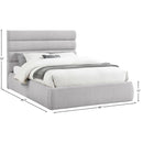 Meridian Adam Grey Linen Textured Fabric Queen Bed IMAGE 9