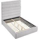 Meridian Adam Grey Linen Textured Fabric Queen Bed IMAGE 7