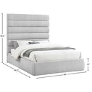 Meridian Adam Grey Linen Textured Fabric Queen Bed IMAGE 9