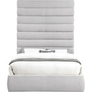 Meridian Adam Grey Linen Textured Fabric Queen Bed IMAGE 3