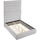 Meridian Adam Grey Linen Textured Fabric Queen Bed IMAGE 7