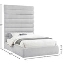 Meridian Adam Grey Linen Textured Fabric Queen Bed IMAGE 9