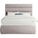 Meridian Adam Taupe Linen Textured Fabric Full Bed IMAGE 3