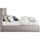 Meridian Adam Taupe Linen Textured Fabric Full Bed IMAGE 4