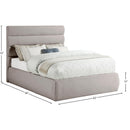 Meridian Adam Taupe Linen Textured Fabric Full Bed IMAGE 9