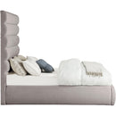 Meridian Adam Taupe Linen Textured Fabric Full Bed IMAGE 4