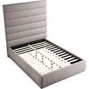 Meridian Adam Taupe Linen Textured Fabric Full Bed IMAGE 7