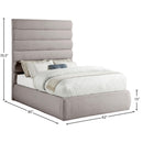 Meridian Adam Taupe Linen Textured Fabric Full Bed IMAGE 9