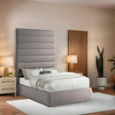 Meridian Adam Taupe Linen Textured Fabric Full Bed IMAGE 2