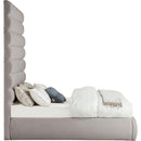 Meridian Adam Taupe Linen Textured Fabric Full Bed IMAGE 4