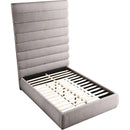 Meridian Adam Taupe Linen Textured Fabric Full Bed IMAGE 7