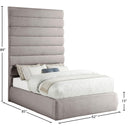 Meridian Adam Taupe Linen Textured Fabric Full Bed IMAGE 9