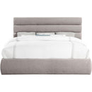 Meridian Adam Taupe Linen Textured Fabric King Bed IMAGE 3