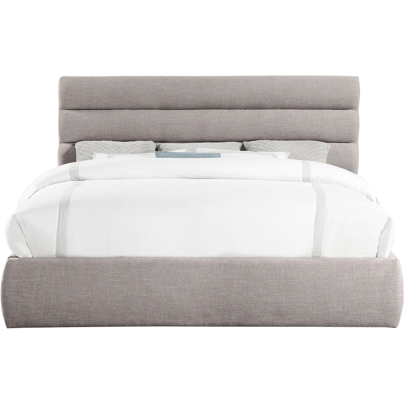 Meridian Adam Taupe Linen Textured Fabric King Bed IMAGE 3